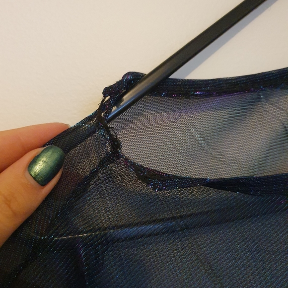 Blue and purple shift mesh t shirt - Picture 4 of 4